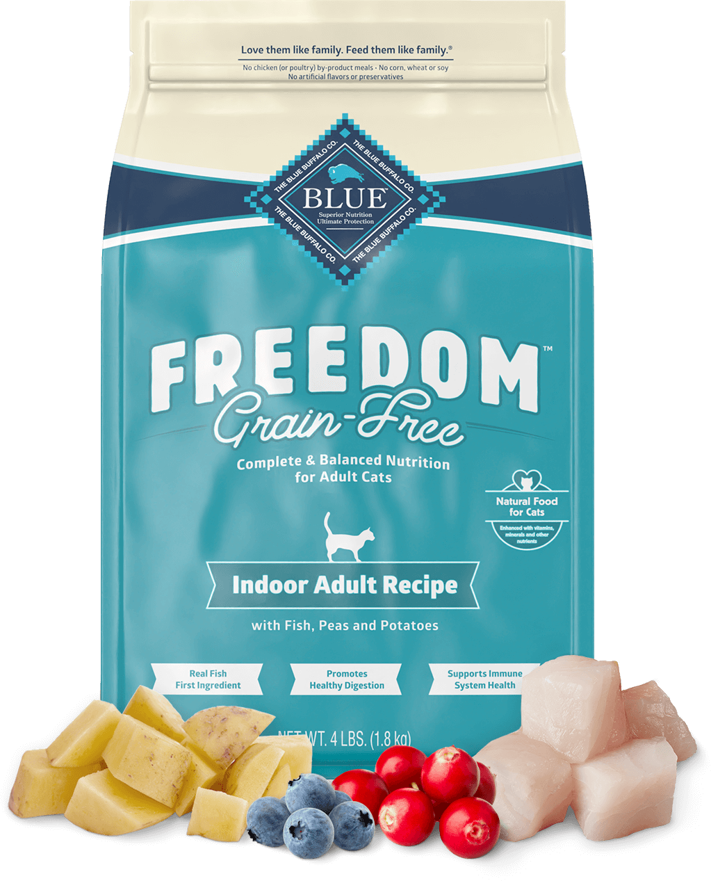 BLUE Buffalo Freedom Grain-Free Indoor Fish Recipe - Adult Cat (Dry)